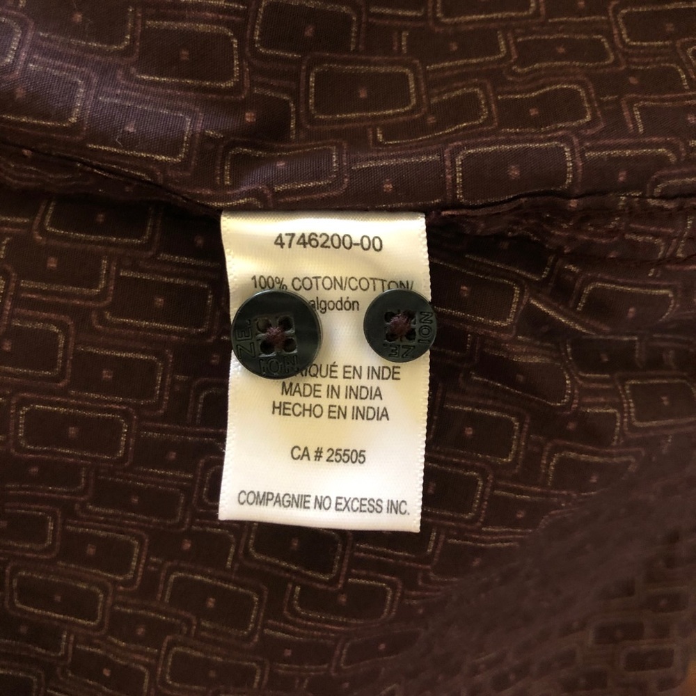 Noize Amstrdm Brown/Mauve Geo Dress Shirt M - Picture 13 of 13